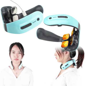 wholesale private label heating electric neck shoulder massager with 4 massage heads
